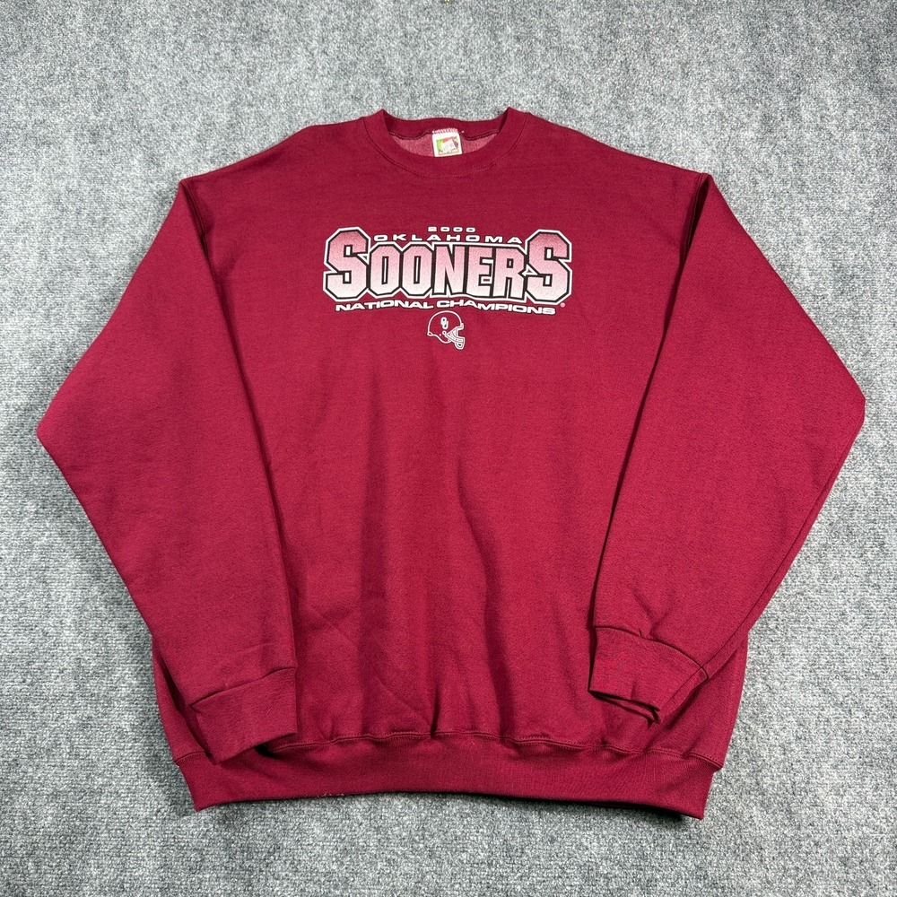 Fruit of the Loom Oklahoma Sooners Sweatshirt 2XL Vintage Y2K 2000 Champions